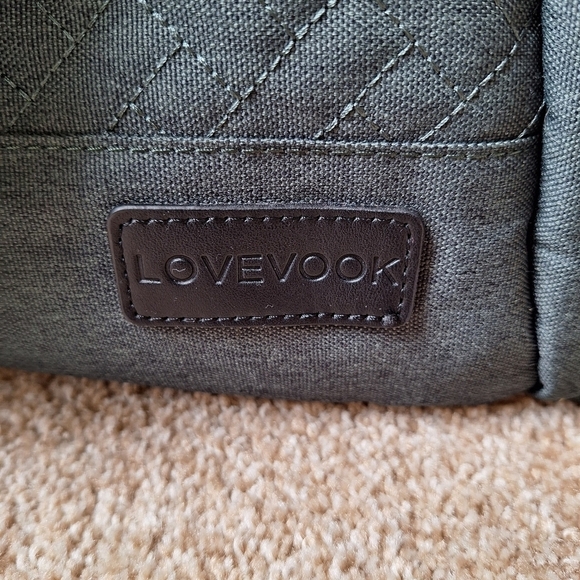 Lovevook Diaper Tote bag Shoulder Strap Dark Green Large Zip Closure - Picture 2 of 9